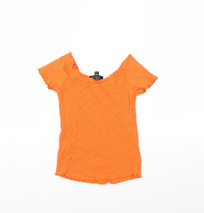 Womens UK Size 8 Topshop Orange Basic T-Shirt