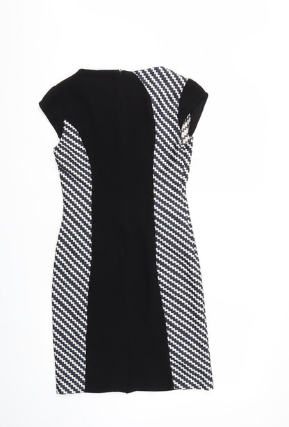 Collection London Womens Black Geometric  Pencil Dress  Size 8