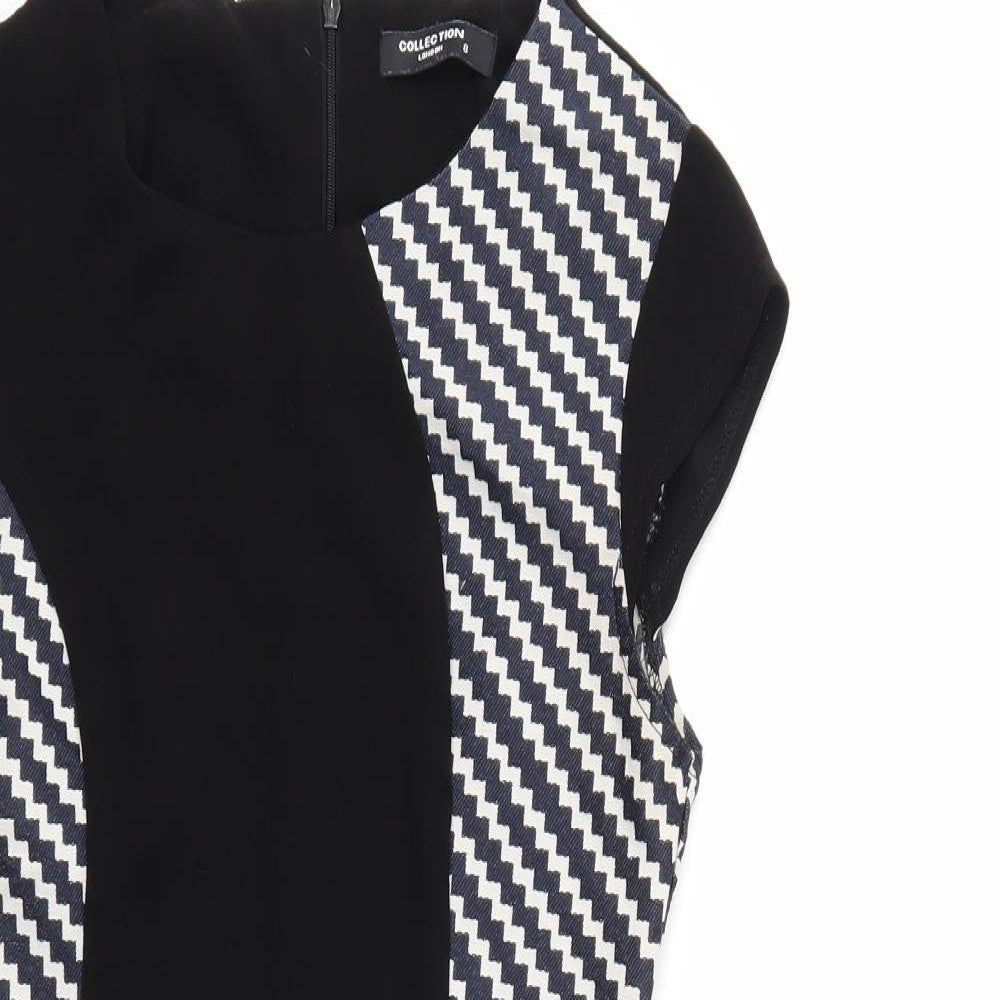 Collection London Womens Black Geometric  Pencil Dress  Size 8