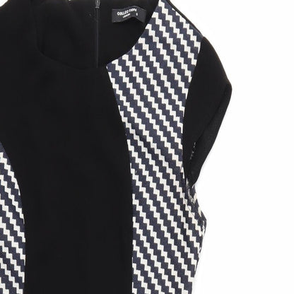 Collection London Womens Black Geometric  Pencil Dress  Size 8