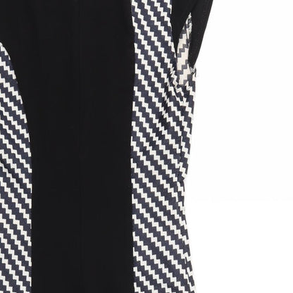 Collection London Womens Black Geometric  Pencil Dress  Size 8