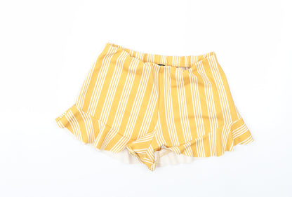 New Look Girls Yellow Striped  Bermuda Shorts Size 10 Years