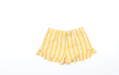 New Look Girls Yellow Striped  Bermuda Shorts Size 10 Years
