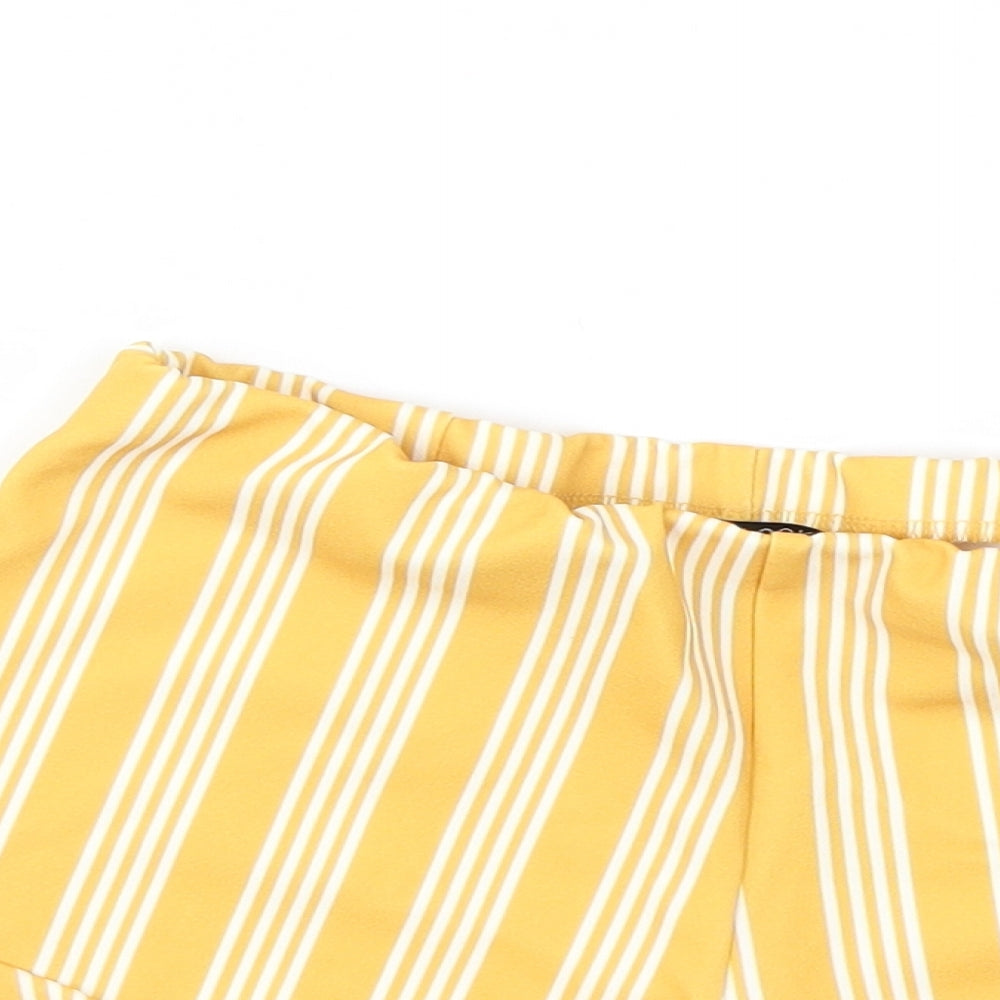 New Look Girls Yellow Striped  Bermuda Shorts Size 10 Years