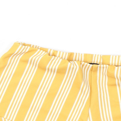 New Look Girls Yellow Striped  Bermuda Shorts Size 10 Years