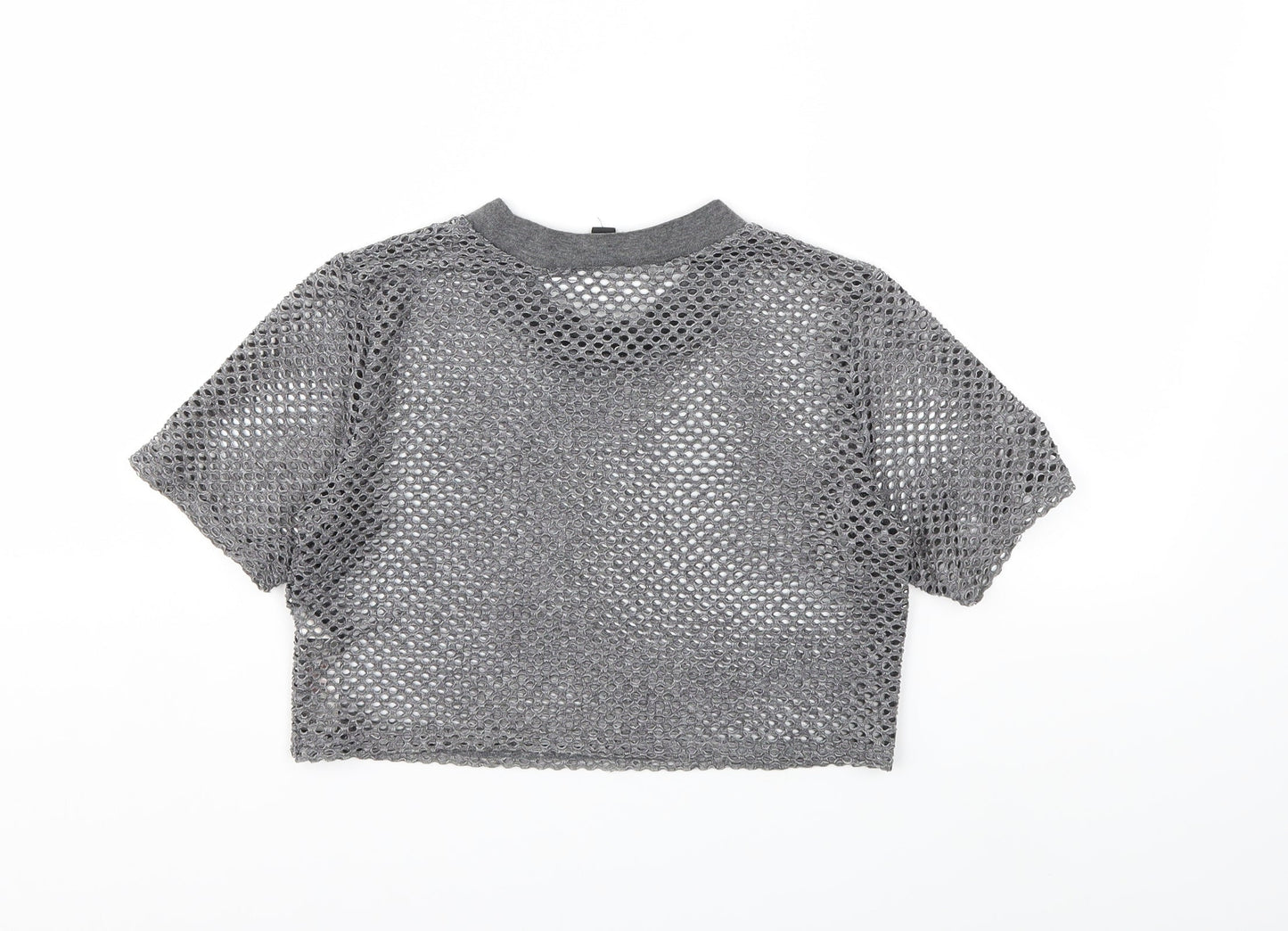 Womens UK Size 10 Topshop Grey Basic T-Shirt