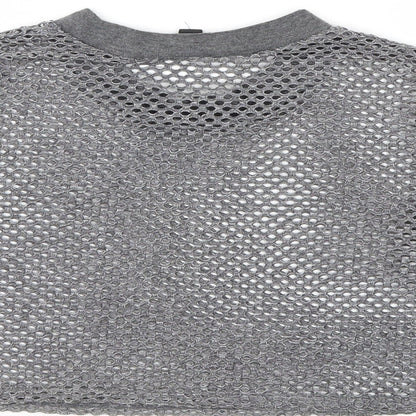 Womens UK Size 10 Topshop Grey Basic T-Shirt