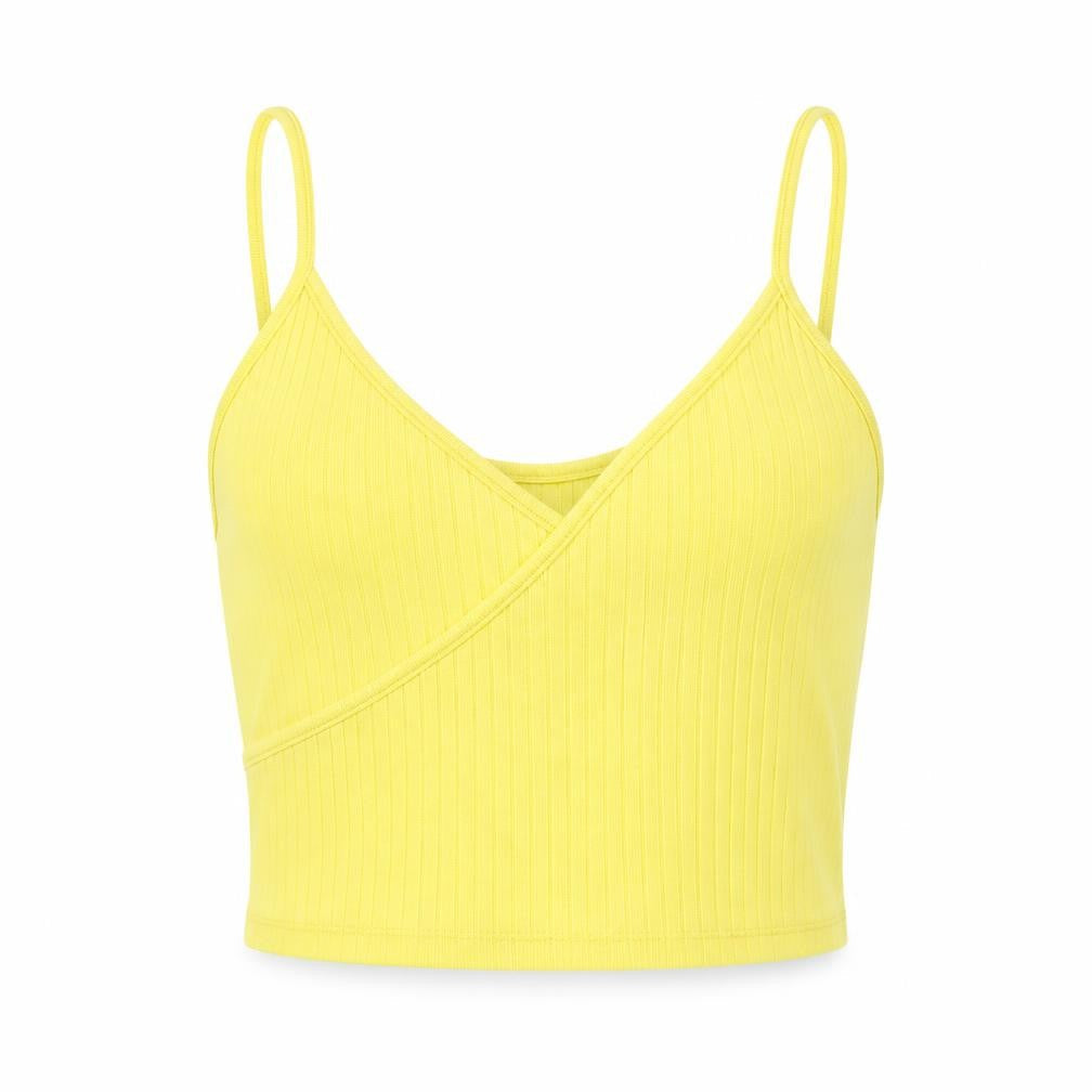 Womens UK Size 8 Topshop Yellow Basic Tank