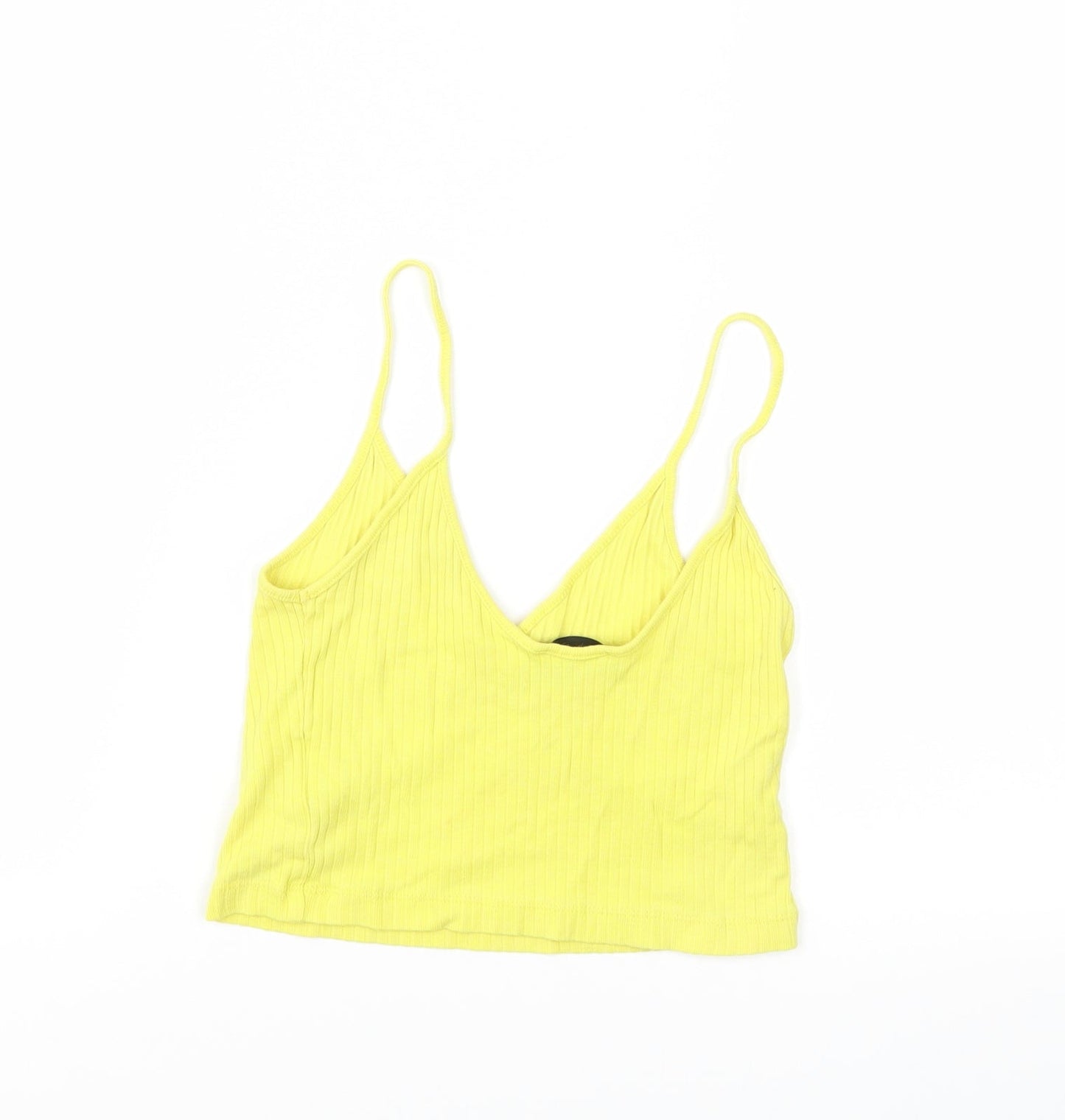 Womens UK Size 8 Topshop Yellow Basic Tank