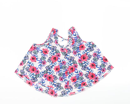 Primark Girls Pink Floral  Basic T-Shirt Size 11-12 Years