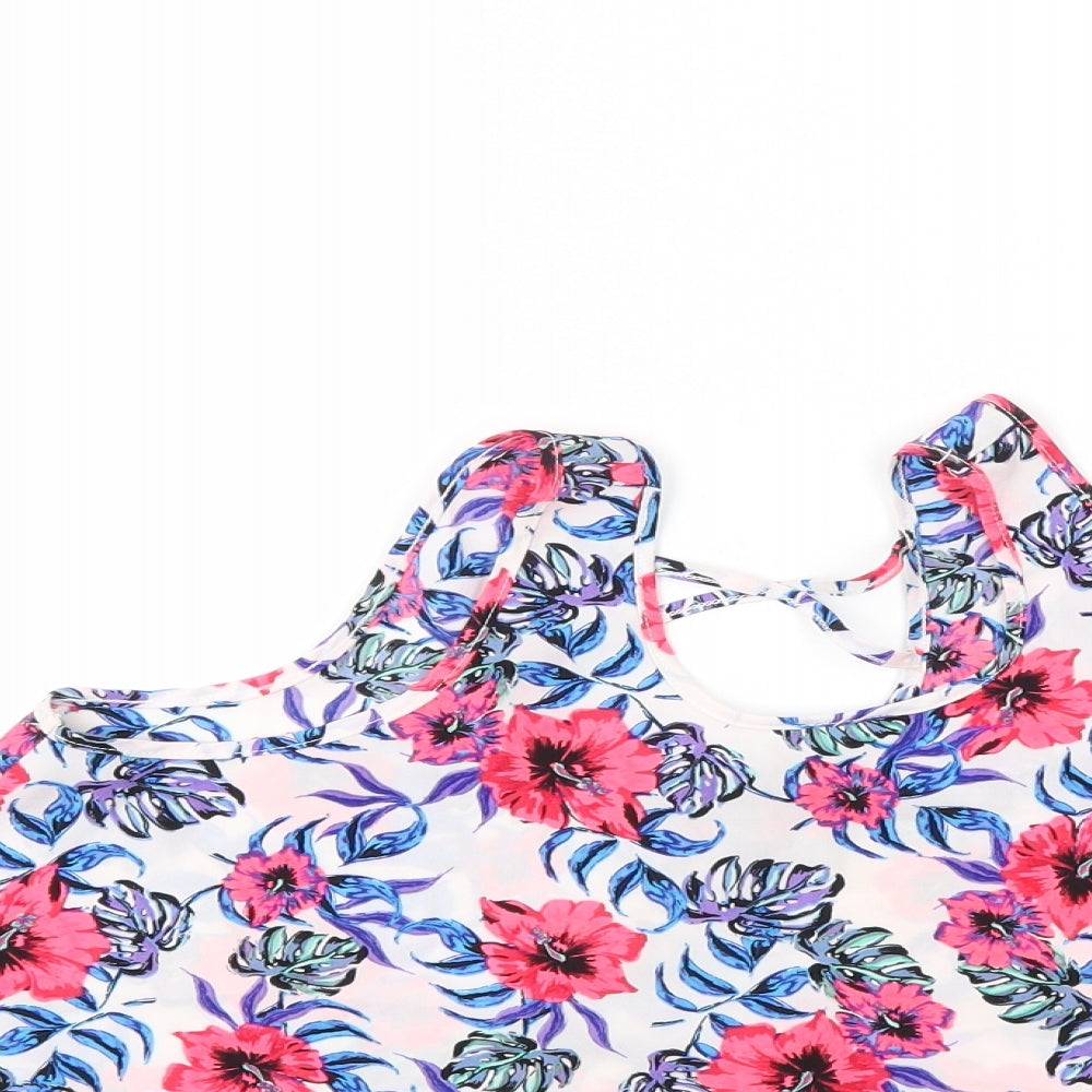 Primark Girls Pink Floral  Basic T-Shirt Size 11-12 Years