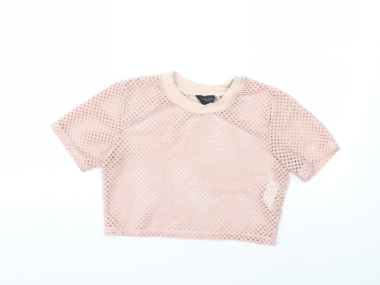 Womens UK Size 8 Topshop Pink Basic T-Shirt