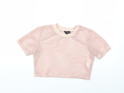 Womens UK Size 8 Topshop Pink Basic T-Shirt