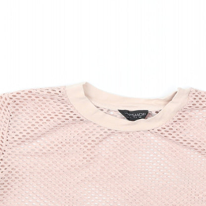 Womens UK Size 8 Topshop Pink Basic T-Shirt
