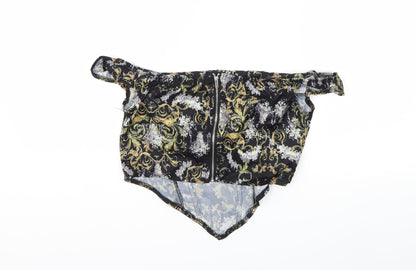 Prettylit Womens Black Floral  Basic Blouse Size 10