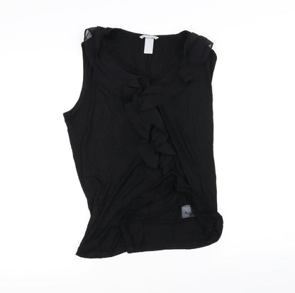Womens UK Size M H&M Black Basic Blouse