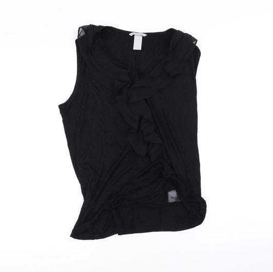 Womens UK Size M H&M Black Basic Blouse