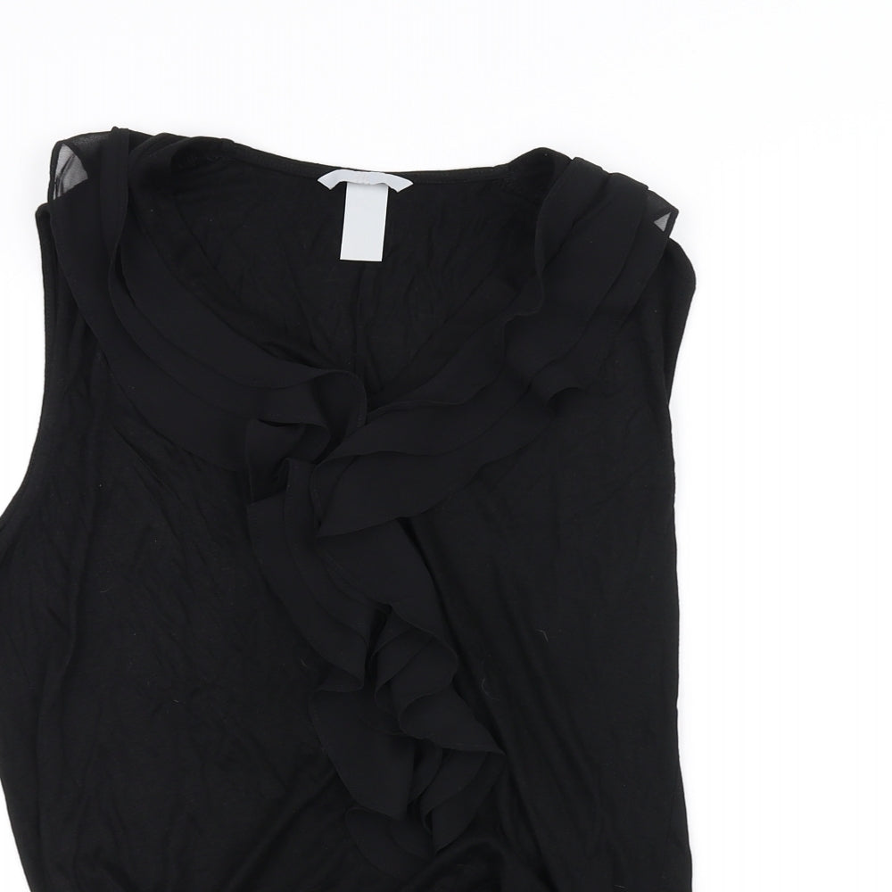 Womens UK Size M H&M Black Basic Blouse