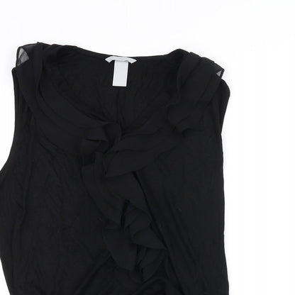Womens UK Size M H&M Black Basic Blouse