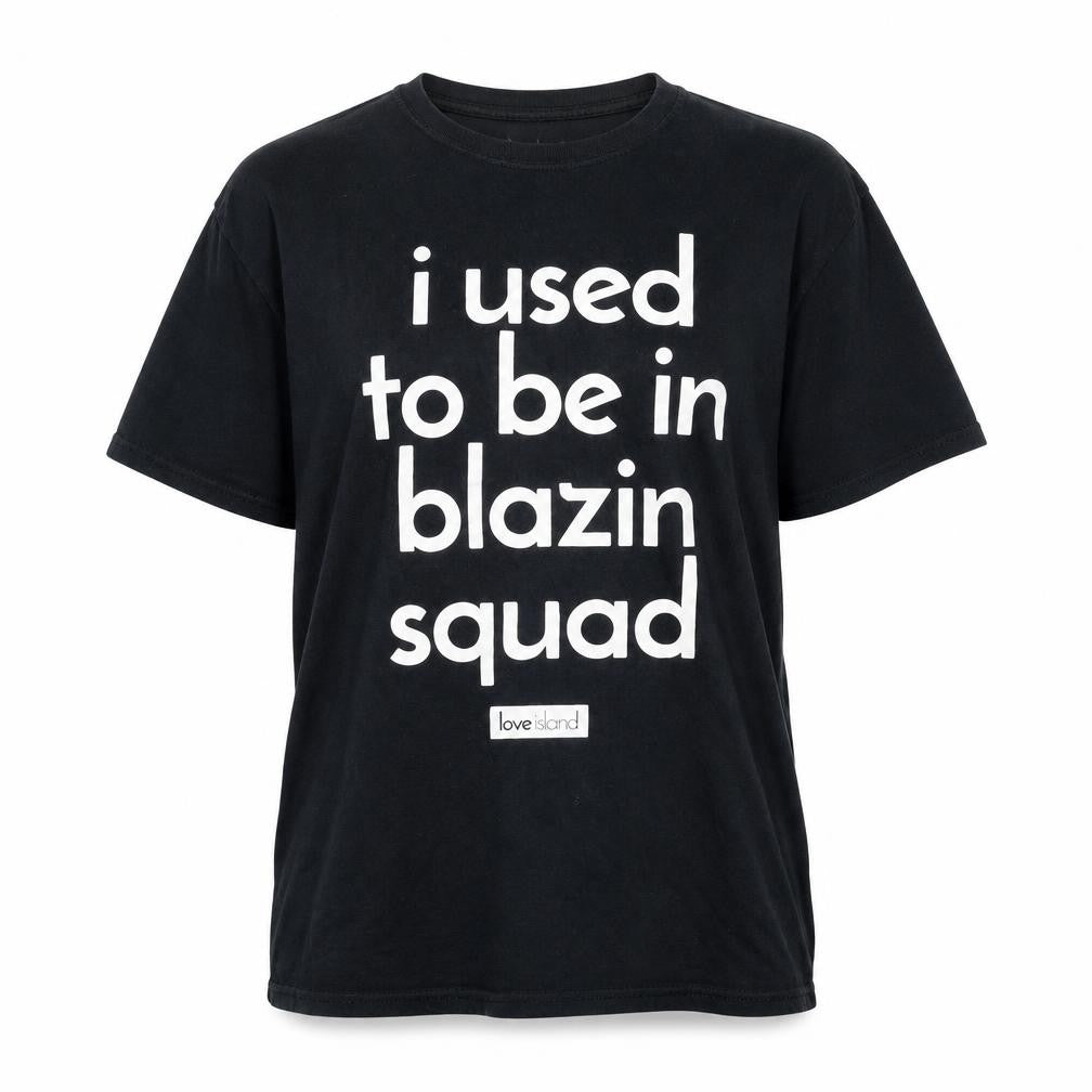 Womens UK Size L Love Island Black Basic T-Shirt