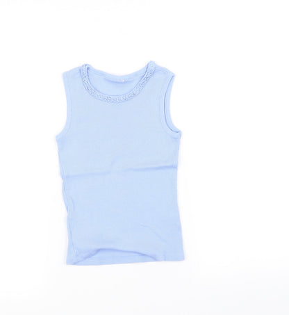 George Girls Blue   Basic T-Shirt Size 6 Years