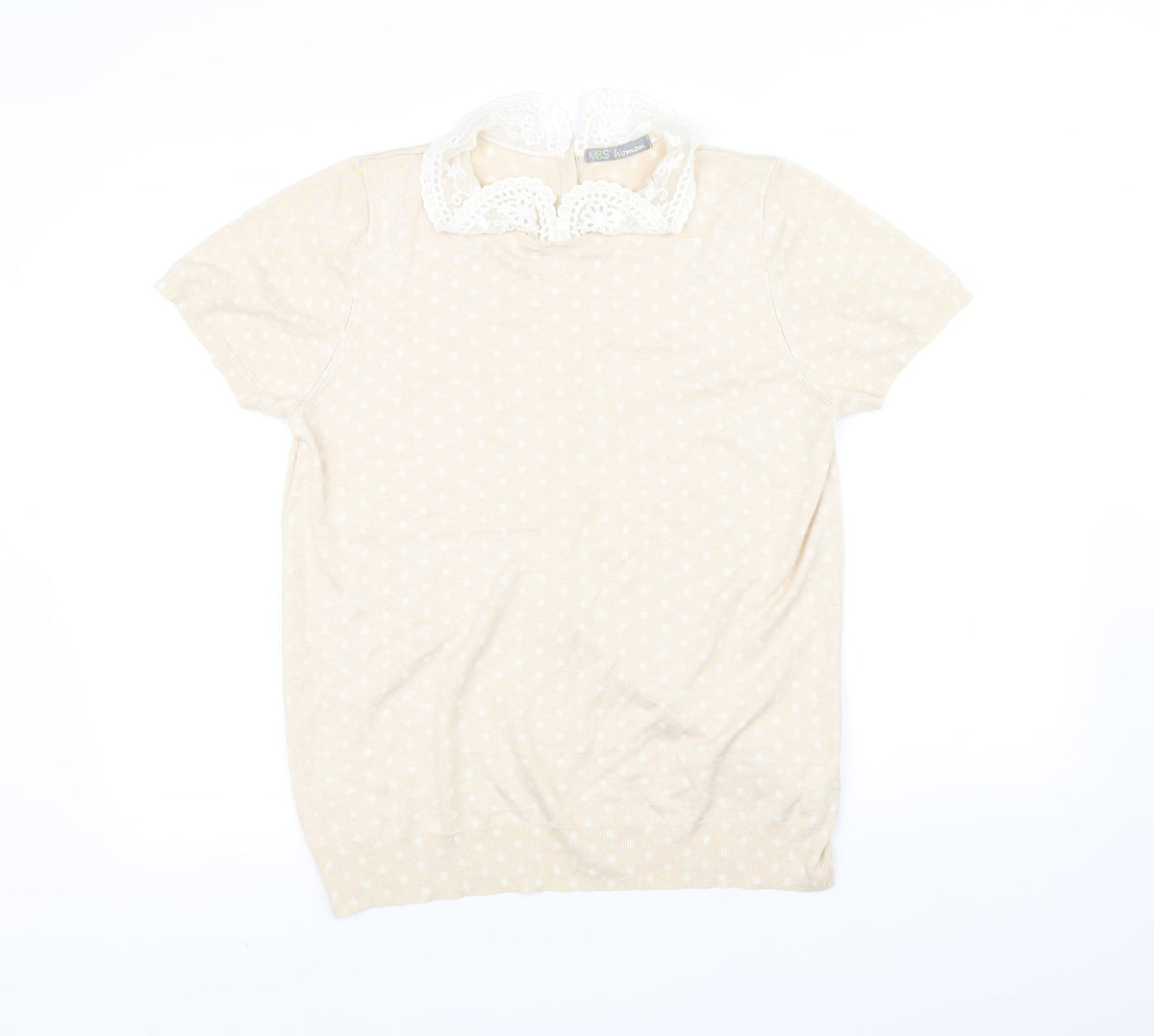 Marks & Spencer Womens Beige   Pullover Jumper Size 16