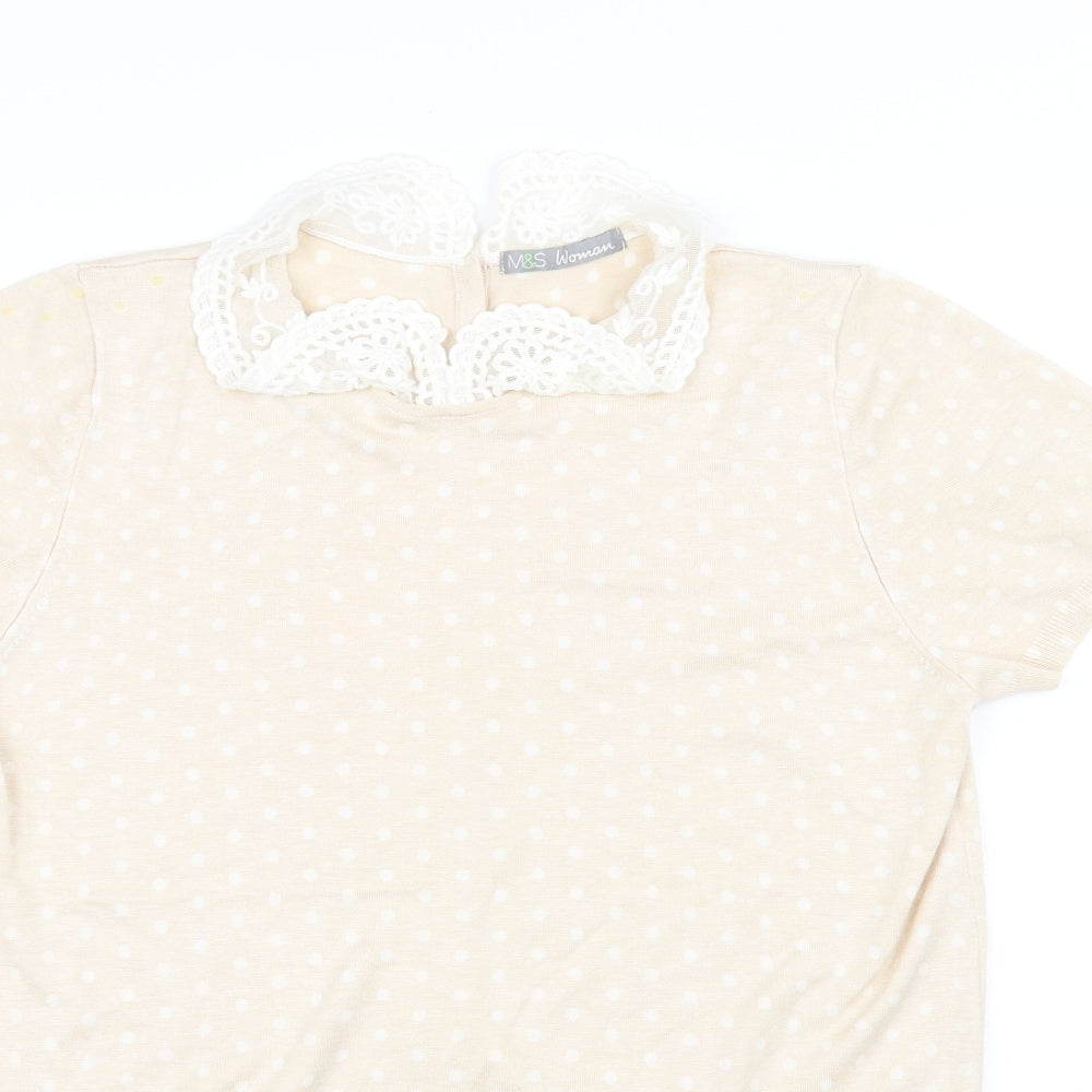 Marks & Spencer Womens Beige   Pullover Jumper Size 16