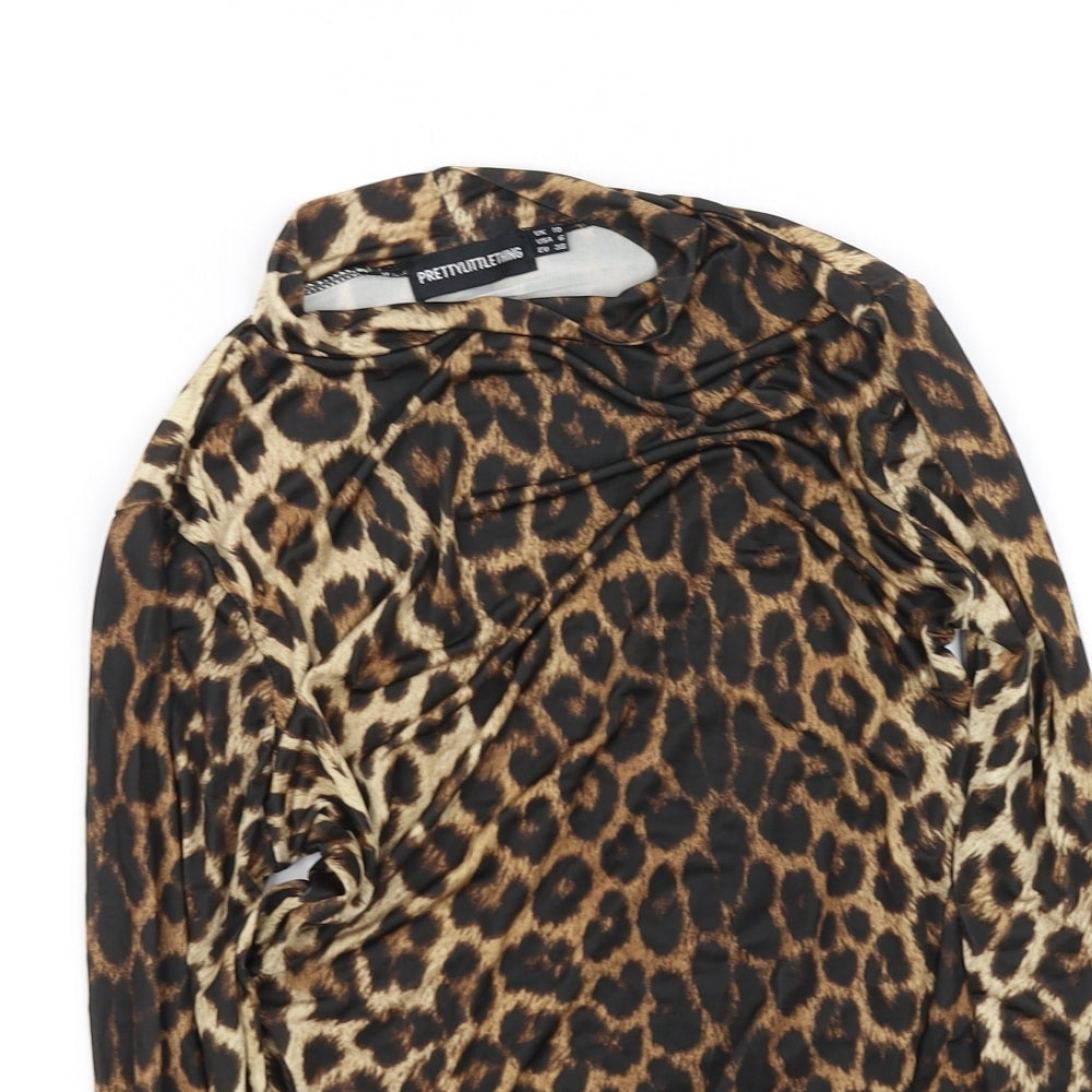 prety litle thing Womens Black Animal Print  Jumpsuit One-Piece Size 10 L10 in