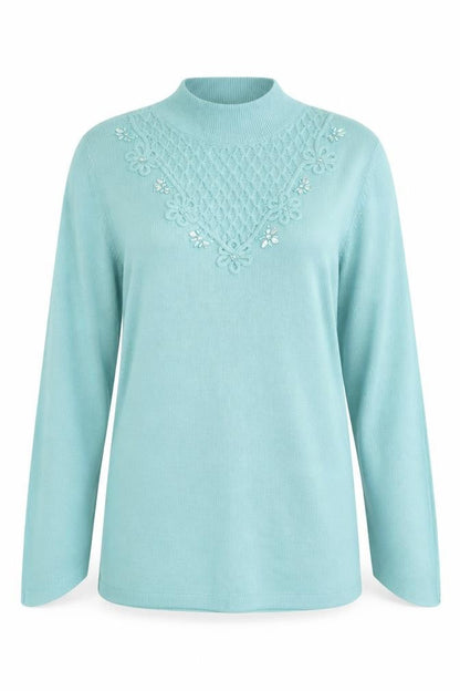 ms  Womens Blue Houndstooth  Pullover Jumper Size XS