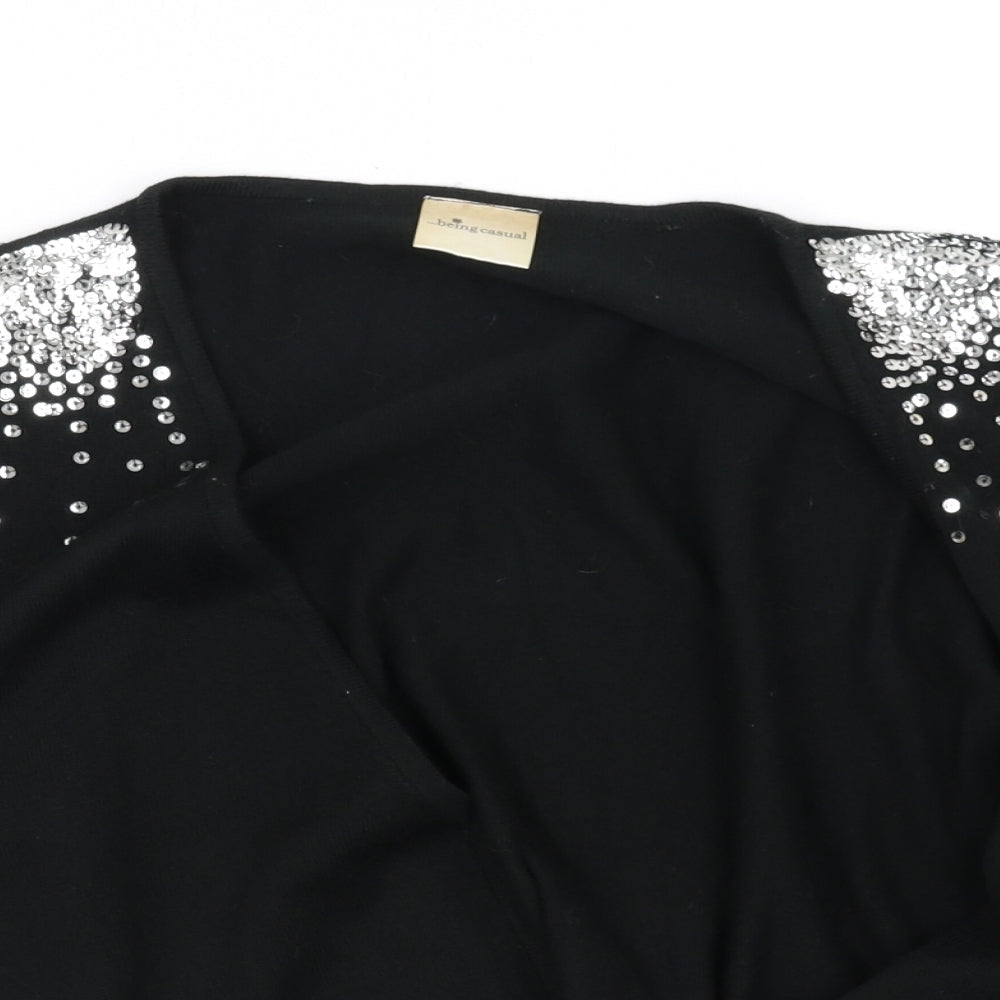 being casual Womens Black   Cardigan Jumper Size 20