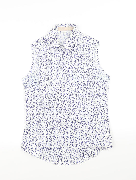 Fenn Wright Manson Womens White   Basic Button-Up Size M