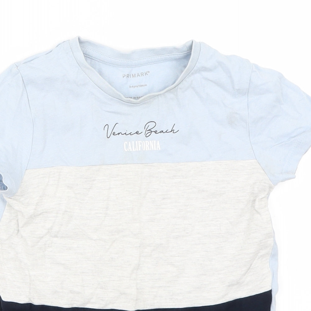 Primark Boys Blue   Basic T-Shirt Size 3-4 Years