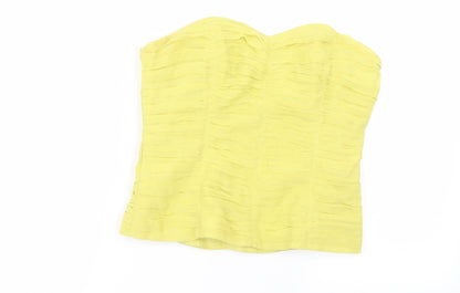 Coast Womens Yellow   Cropped T-Shirt Size 10