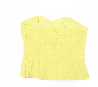 Coast Womens Yellow   Cropped T-Shirt Size 10