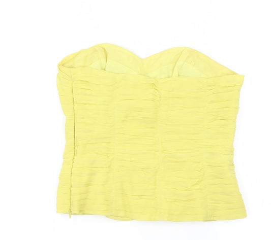 Coast Womens Yellow   Cropped T-Shirt Size 10