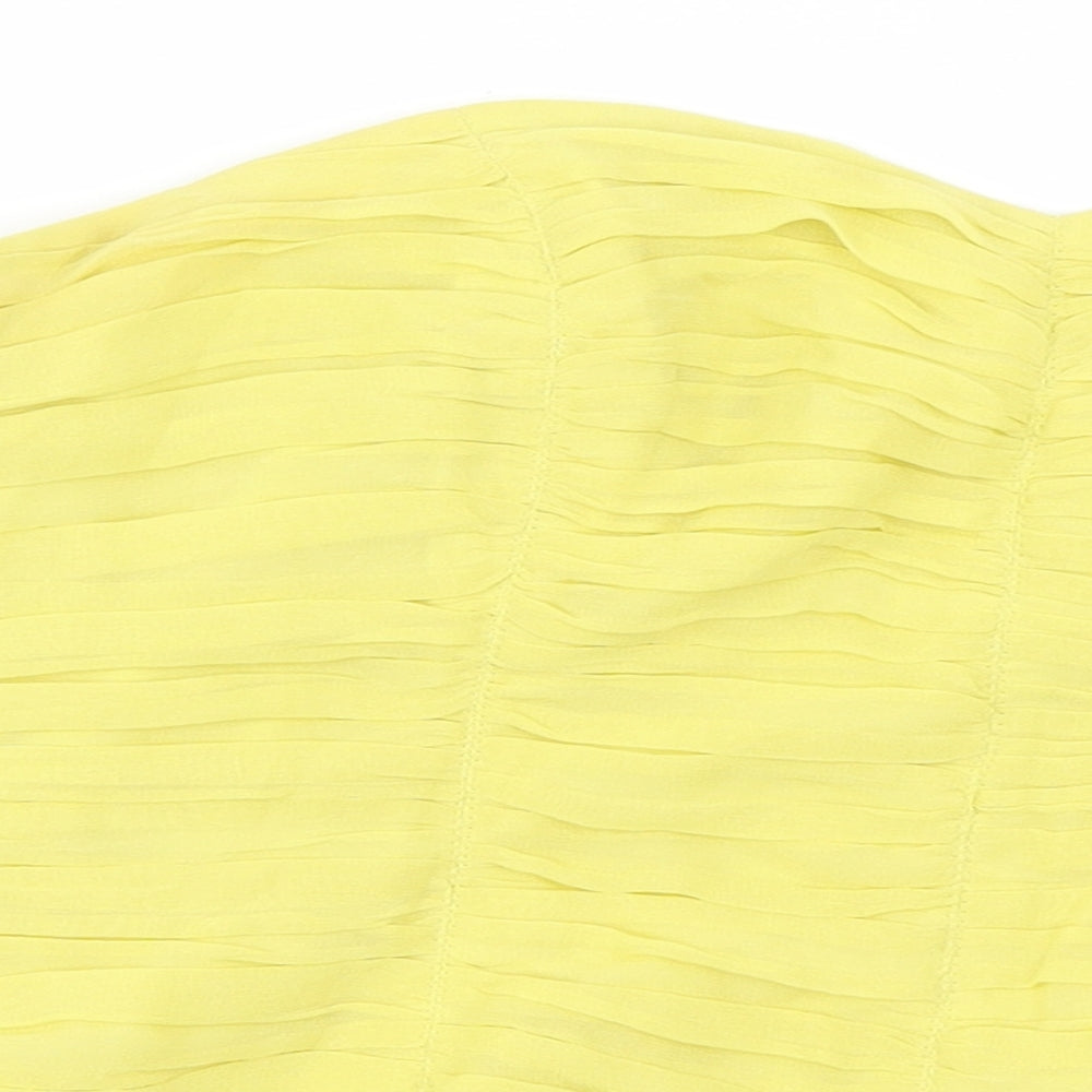 Coast Womens Yellow   Cropped T-Shirt Size 10