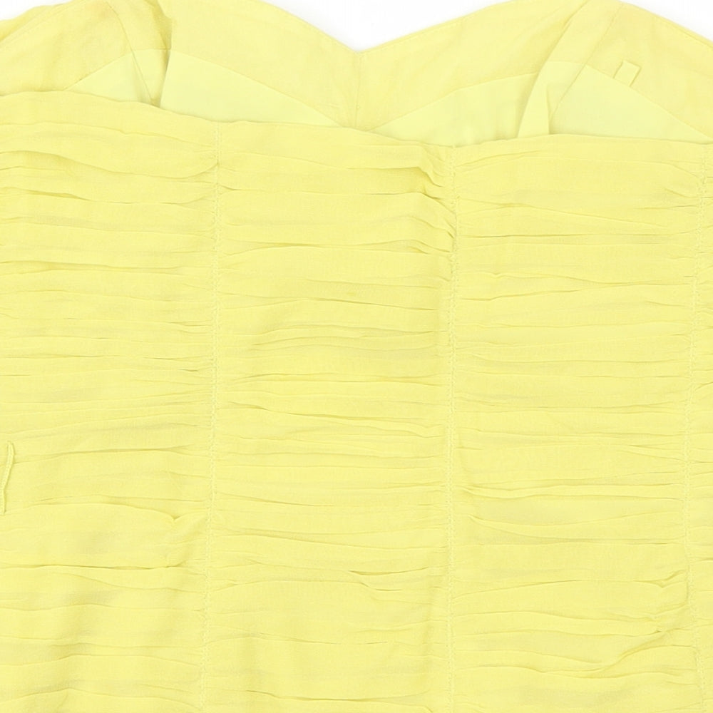 Coast Womens Yellow   Cropped T-Shirt Size 10