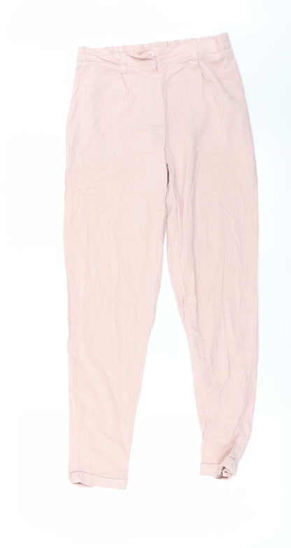 Womens UK Size S Preworn Regular Fit  Pink Trousers