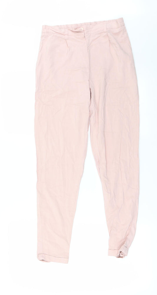 Womens UK Size S Preworn Regular Fit  Pink Trousers