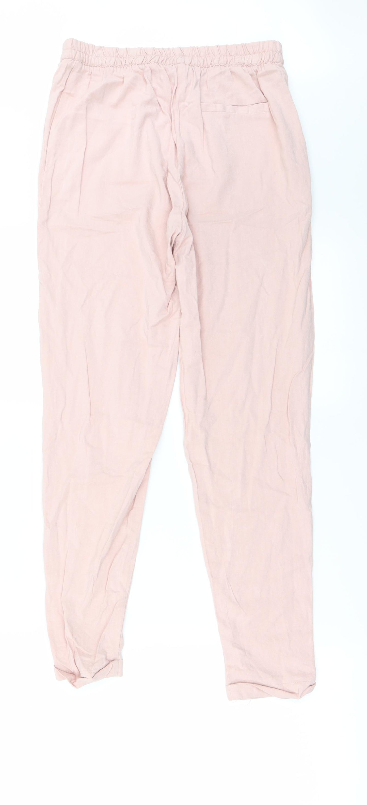 Womens UK Size S Preworn Regular Fit  Pink Trousers