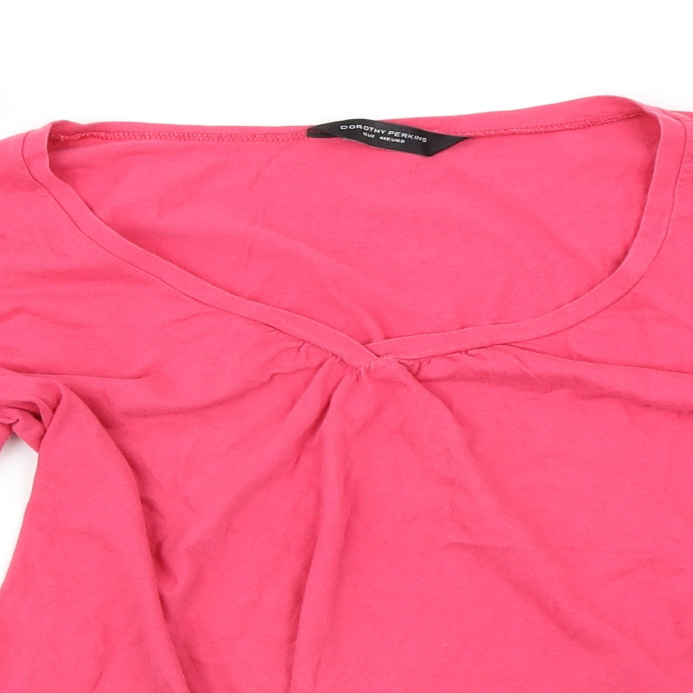 Womens UK Size 16 Dorothy Perkins Pink Basic T-Shirt