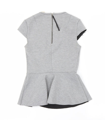 Womens UK Size 4 H&M Grey Basic T-Shirt