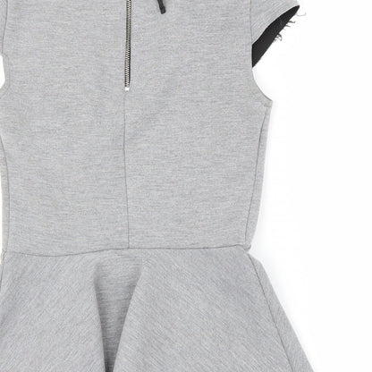 Womens UK Size 4 H&M Grey Basic T-Shirt
