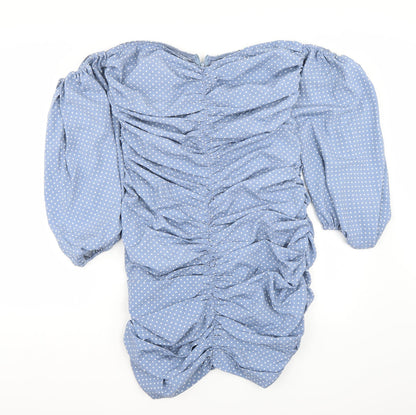 Misspap Womens Blue Polka Dot  A-Line  Size 12