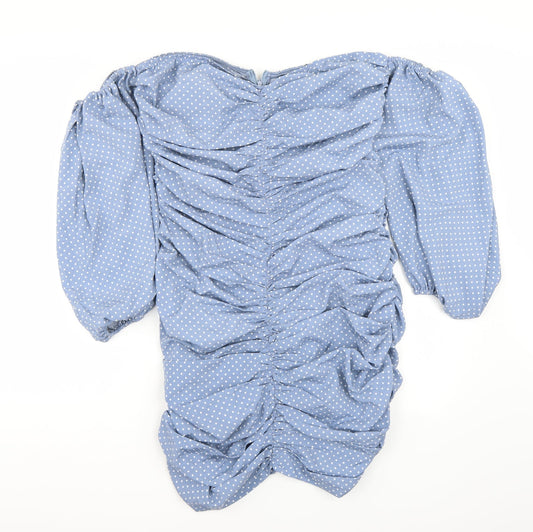 Misspap Womens Blue Polka Dot  A-Line  Size 12