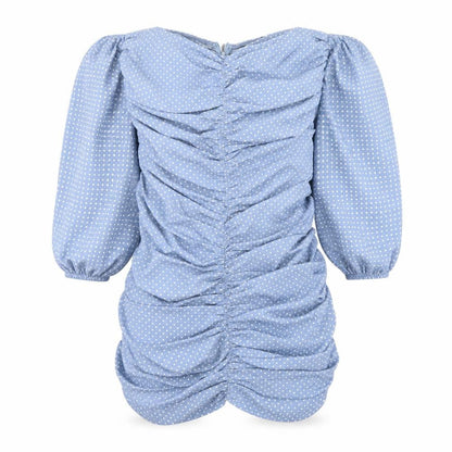Misspap Womens Blue Polka Dot  A-Line  Size 12