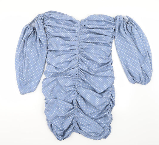 Misspap Womens Blue Polka Dot  A-Line  Size 12