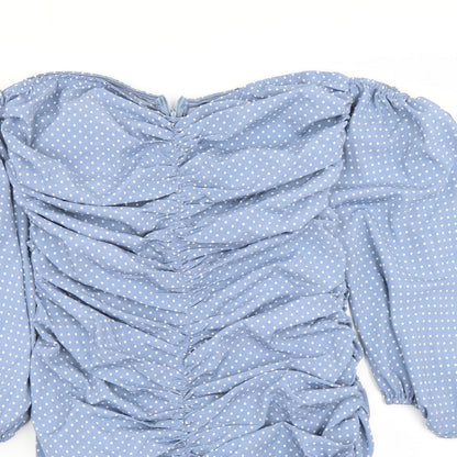 Misspap Womens Blue Polka Dot  A-Line  Size 12