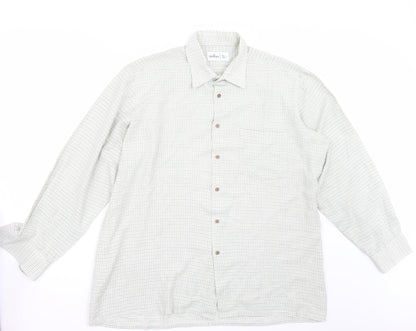Mens UK Size 16 Littlewoods White  Button-Up Long Sleeve Casual Shirt