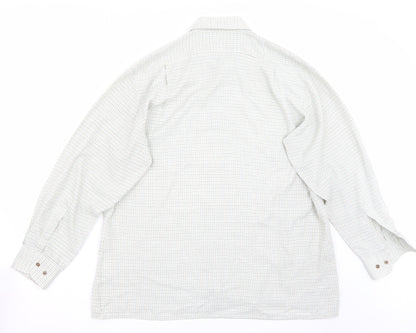 Mens UK Size 16 Littlewoods White  Button-Up Long Sleeve Casual Shirt